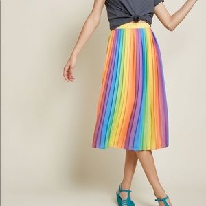 Rainbow Pleated ModCloth Midi Skirt
